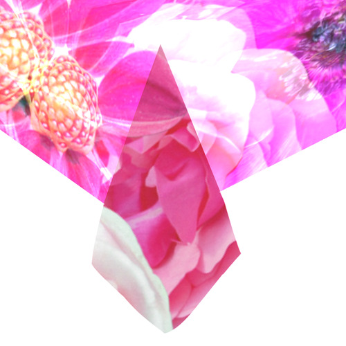Pink flowers_ Gloria Sanchez1 Cotton Linen Tablecloth 60"x 104"