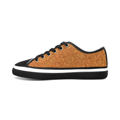 Sparkles Gold Glitter Women's Canvas Zipper Shoes (Model 001)