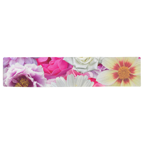Pink flowers_ Gloria Sanchez1 Table Runner 16x72 inch