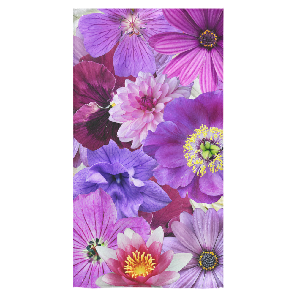 Purple flowers_ Gloria Sanchez1 Bath Towel 30"x56"