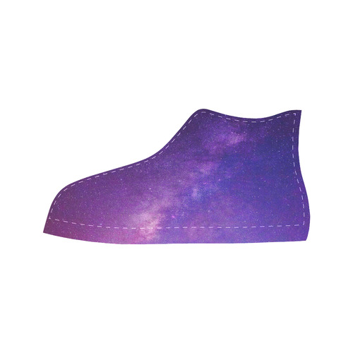 Purple Blue Starry Night Sky Aquila High Top Microfiber Leather Men's Shoes (Model 032)