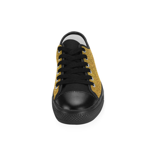 Sparkles Yellow Glitter Women's Classic Canvas Shoes (Model 018)