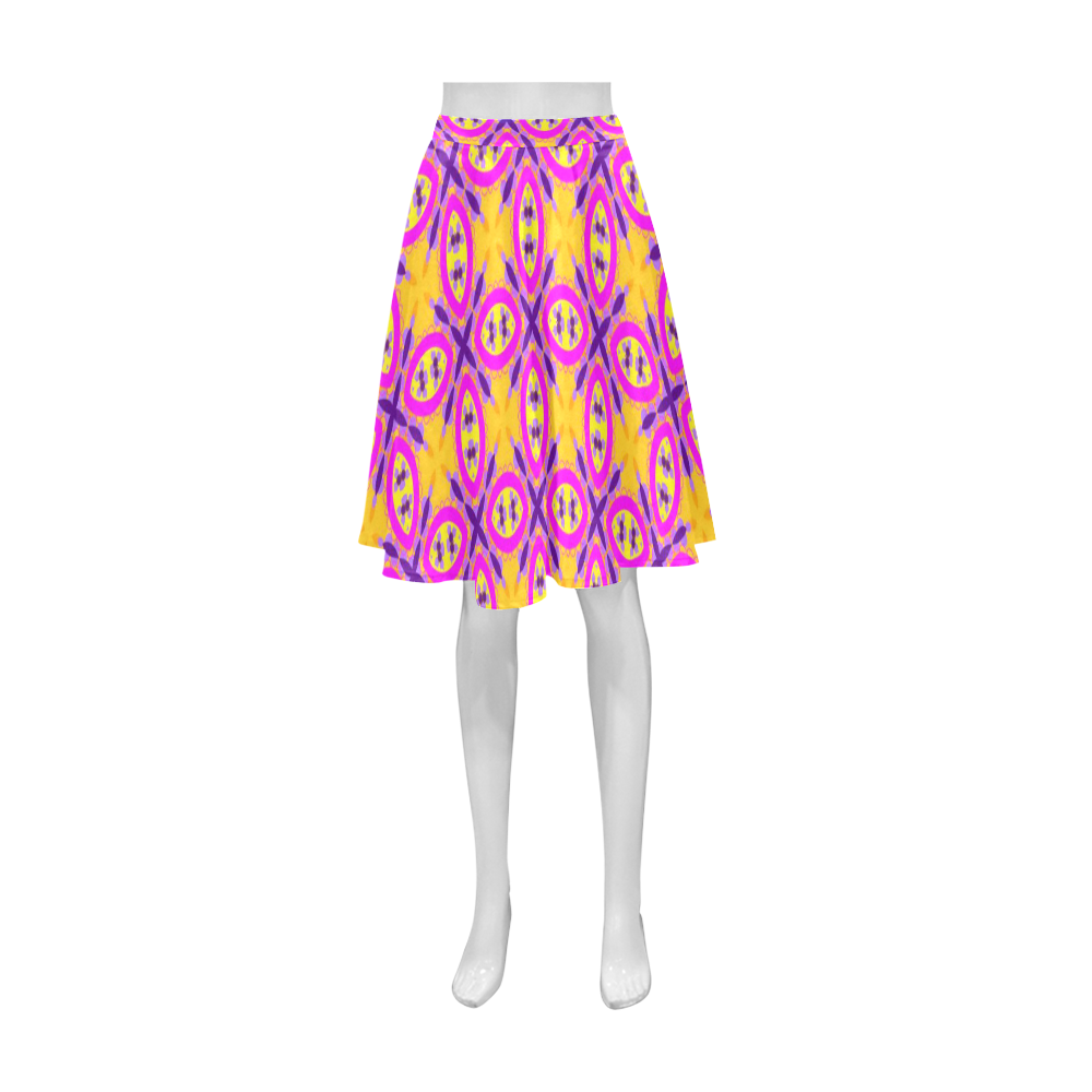 Chic Pink Pattern Athena Women's Short Skirt (Model D15)