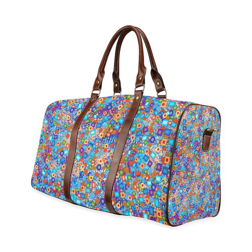 Colorful Shapes Art Print Carnival Waterproof Travel Bag/Large (Model 1639)