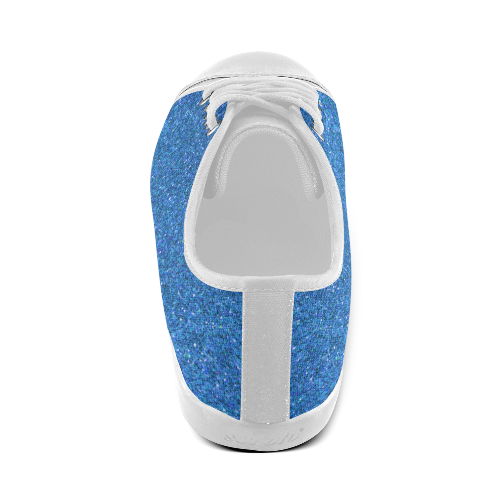 Sparkles Light Blue Glitter Women's Canvas Shoes (Model 016)