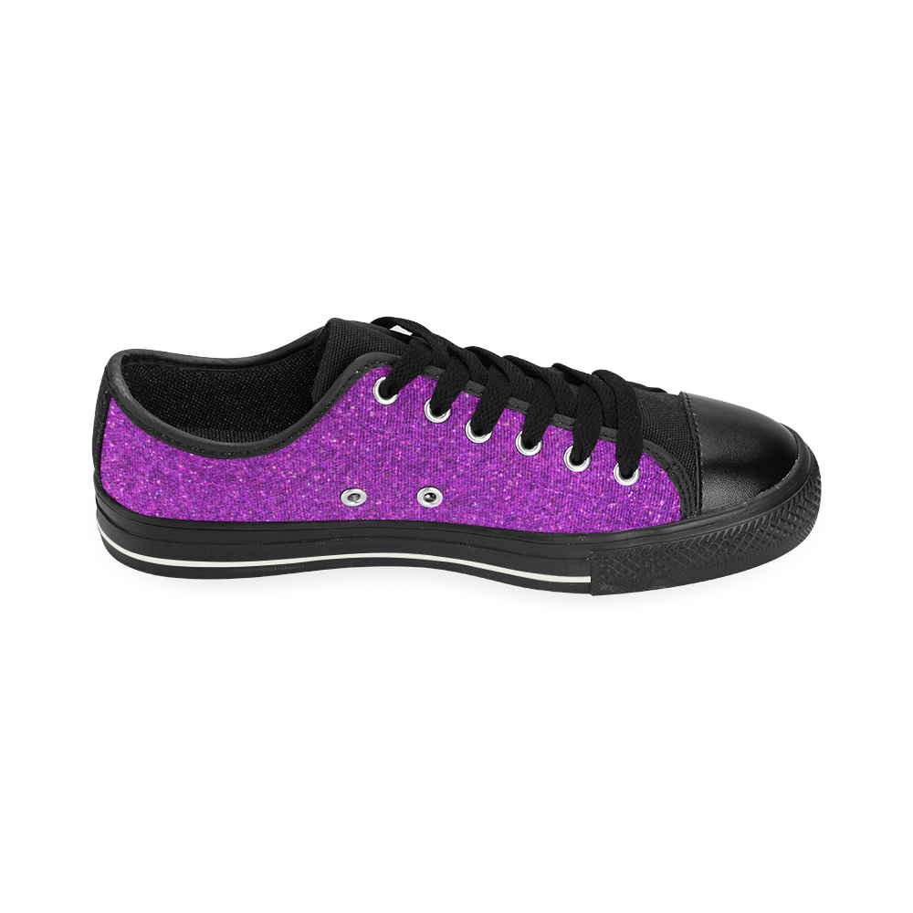 Sparkles Purple Glitter Canvas Women's Shoes/Large Size (Model 018)