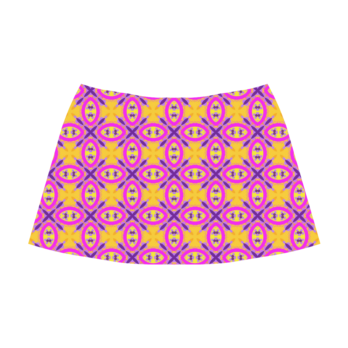 Chic Pink Pattern Mnemosyne Women's Crepe Skirt (Model D16)