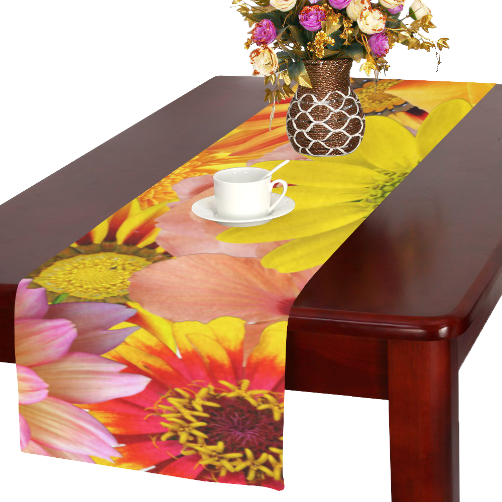 Orange flowers_ Gloria Sanchez1 Table Runner 16x72 inch