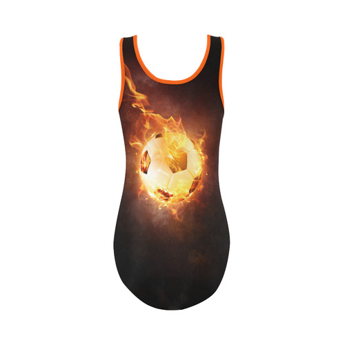 SPORT Football Soccer, Ball under Fire Vest One Piece Swimsuit (Model S04)