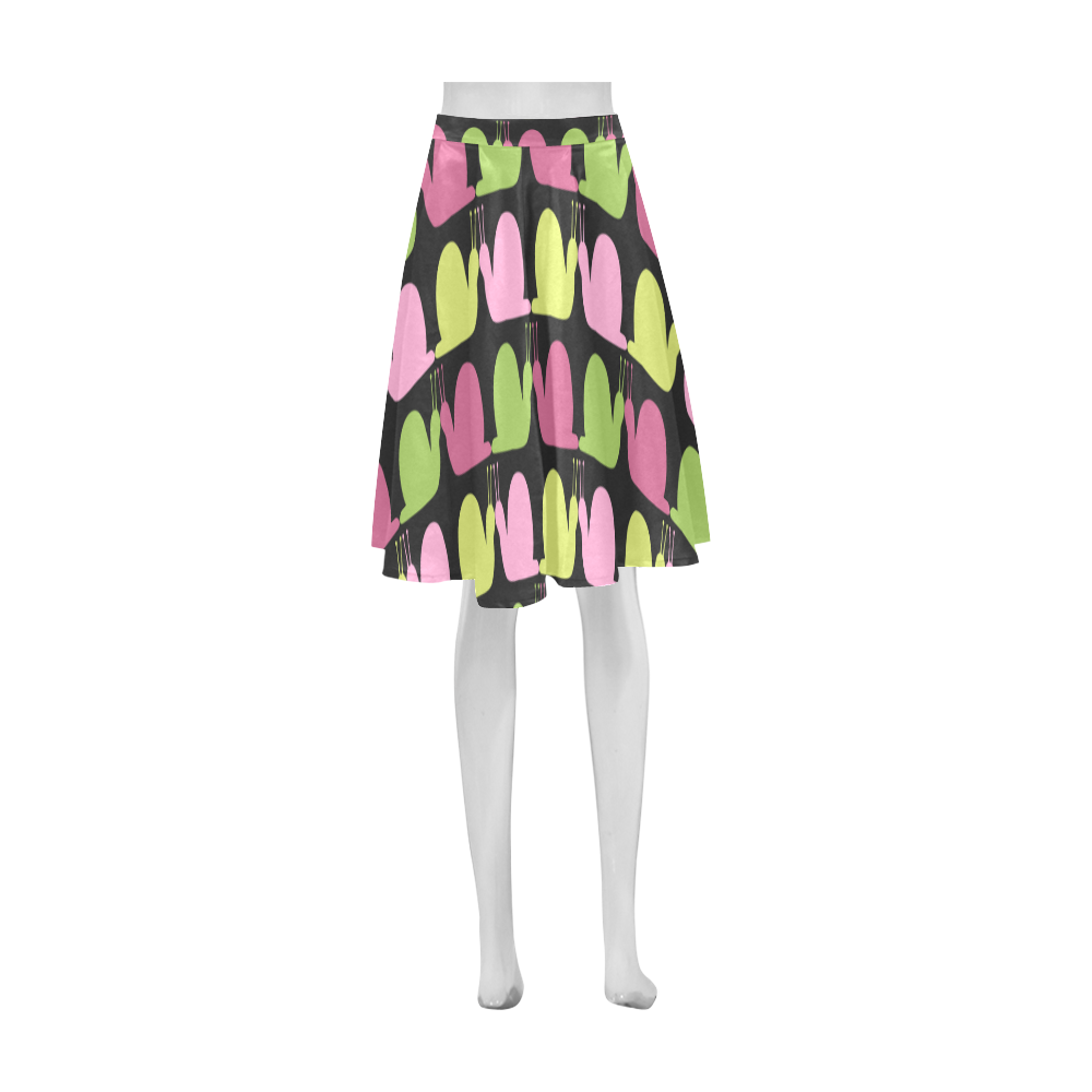 Whimsical Pastel Snails Pattern Athena Women's Short Skirt (Model D15)