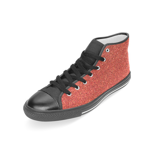 Sparkles Red Glitter Women's Classic High Top Canvas Shoes (Model 017)