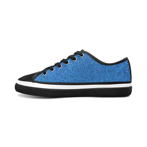 Sparkles Light Blue Glitter Women's Canvas Zipper Shoes/Large Size (Model 001)