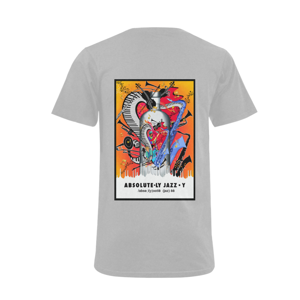Absolute Jazz Music Theme Art Print Men's V-Neck T-shirt  Big Size(USA Size) (Model T10)