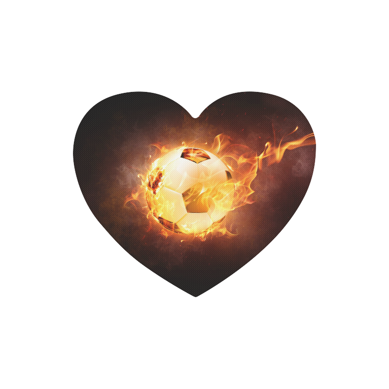SPORT Football Soccer, Ball under Fire Heart-shaped Mousepad