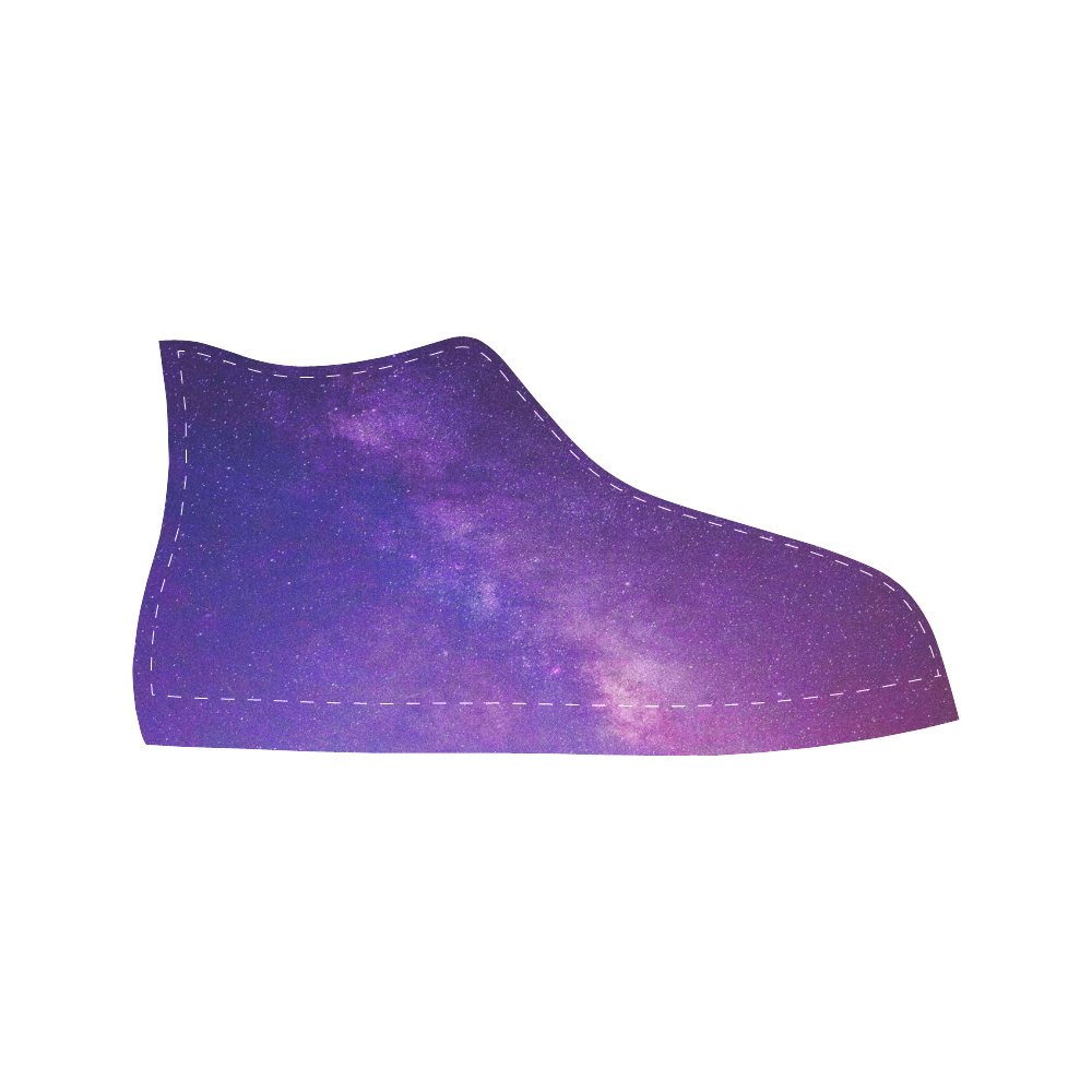 Purple Blue Starry Night Sky Aquila High Top Microfiber Leather Women's Shoes (Model 032)