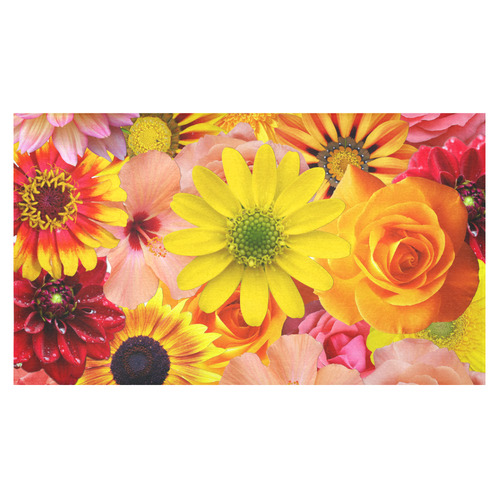 Orange flowers_ Gloria Sanchez1 Cotton Linen Tablecloth 60"x 104"