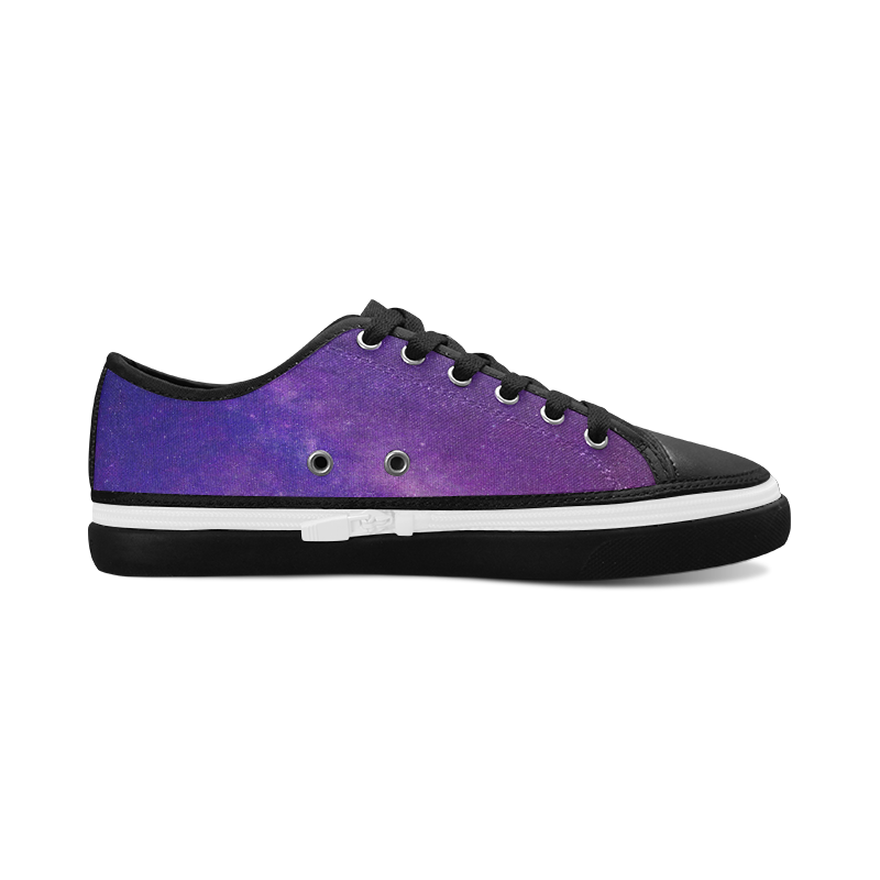 Purple Blue Starry Night Sky Women's Canvas Zipper Shoes/Large Size (Model 001)