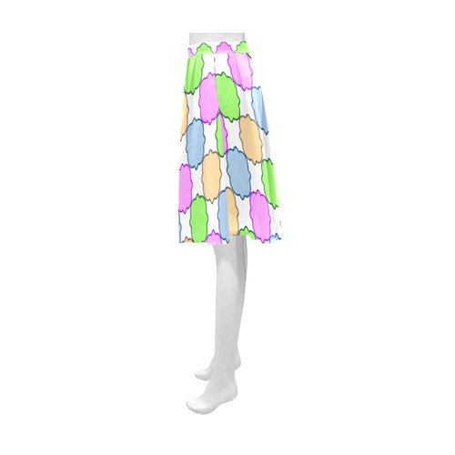 Bright Pastel Geometric Quatrefoil Athena Women's Short Skirt (Model D15)