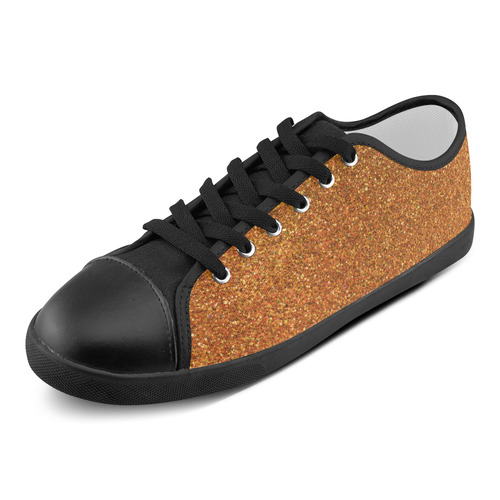 Sparkles Gold Glitter Women's Canvas Shoes (Model 016)