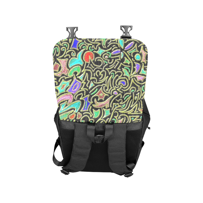 Wacky Retro Swirl Abrstact Casual Shoulders Backpack (Model 1623)