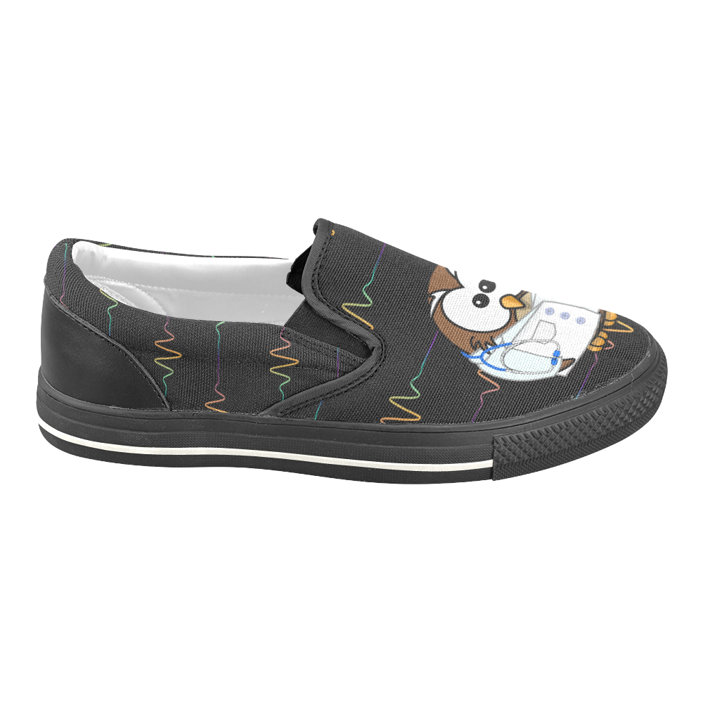 paging new doc owl Women's Unusual Slip-on Canvas Shoes (Model 019)