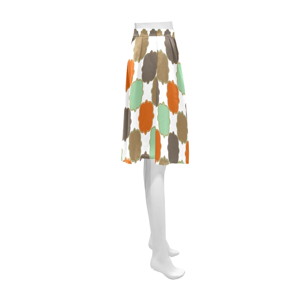 Colorful Quatrefoil Trellis Pattern Athena Women's Short Skirt (Model D15)