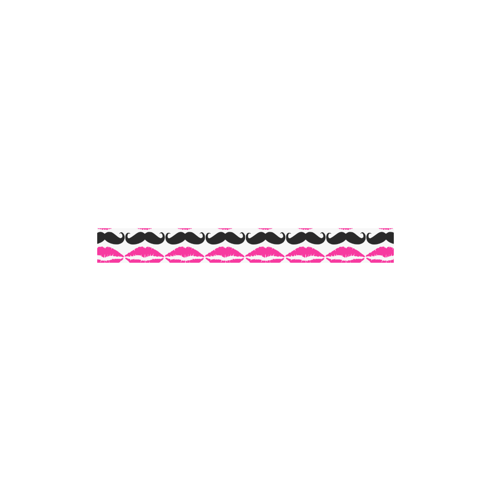 Pink and Black Hipster Mustache and Lips Athena Women's Short Skirt (Model D15)