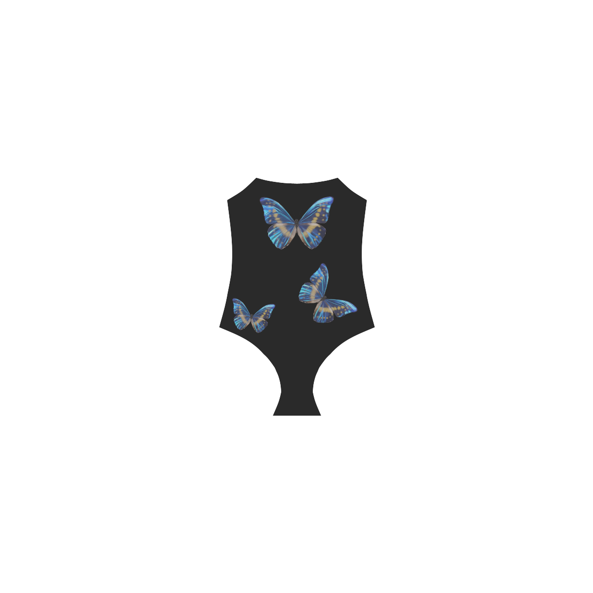 Morpho cypris butterflies painting Strap Swimsuit ( Model S05)