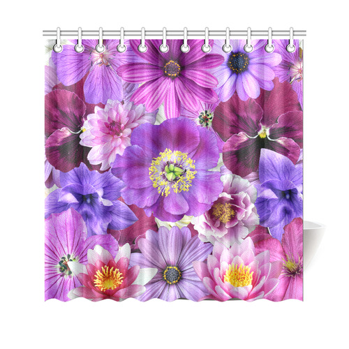 Purple flowers_ Gloria Sanchez1 Shower Curtain 69"x70"