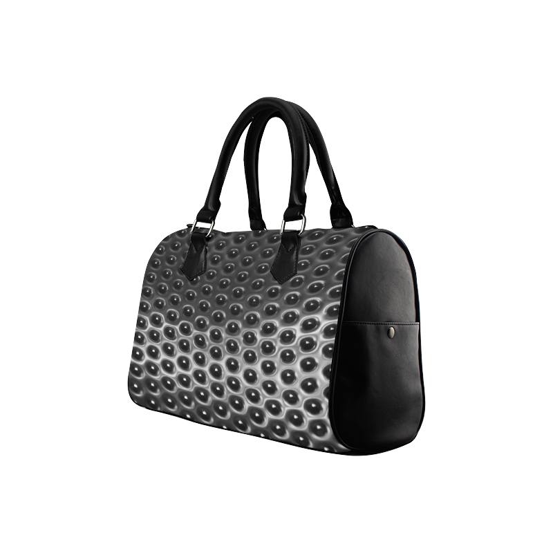 Abstract Black White Dots Pattern Boston Handbag (Model 1621)