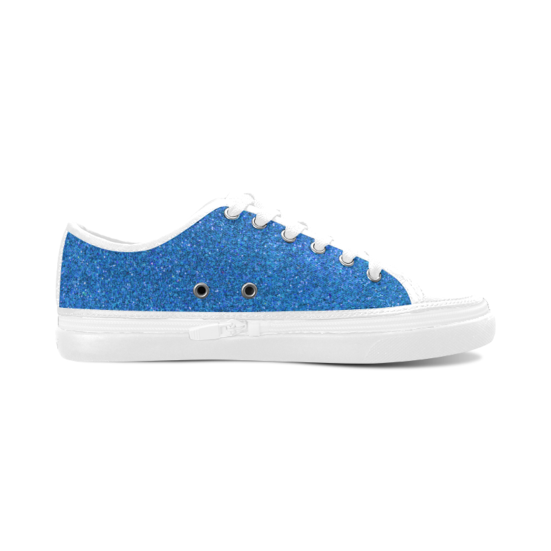 Sparkles Light Blue Glitter Women's Canvas Zipper Shoes (Model 001)