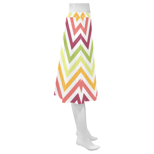 Modern Trendy Chevron Mnemosyne Women's Crepe Skirt (Model D16)
