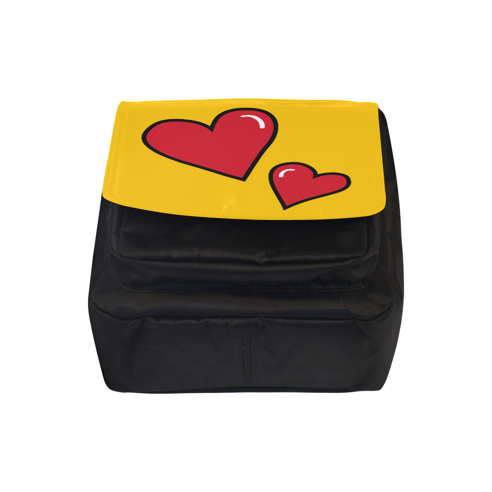POP ART Style Two Hearts with Yellow Background Crossbody Nylon Bags (Model 1633)
