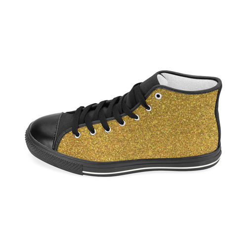 Sparkles Yellow Glitter Women's Classic High Top Canvas Shoes (Model 017)