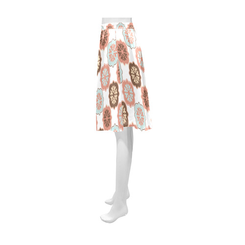 Earth Tone Quatrefoil Athena Women's Short Skirt (Model D15)
