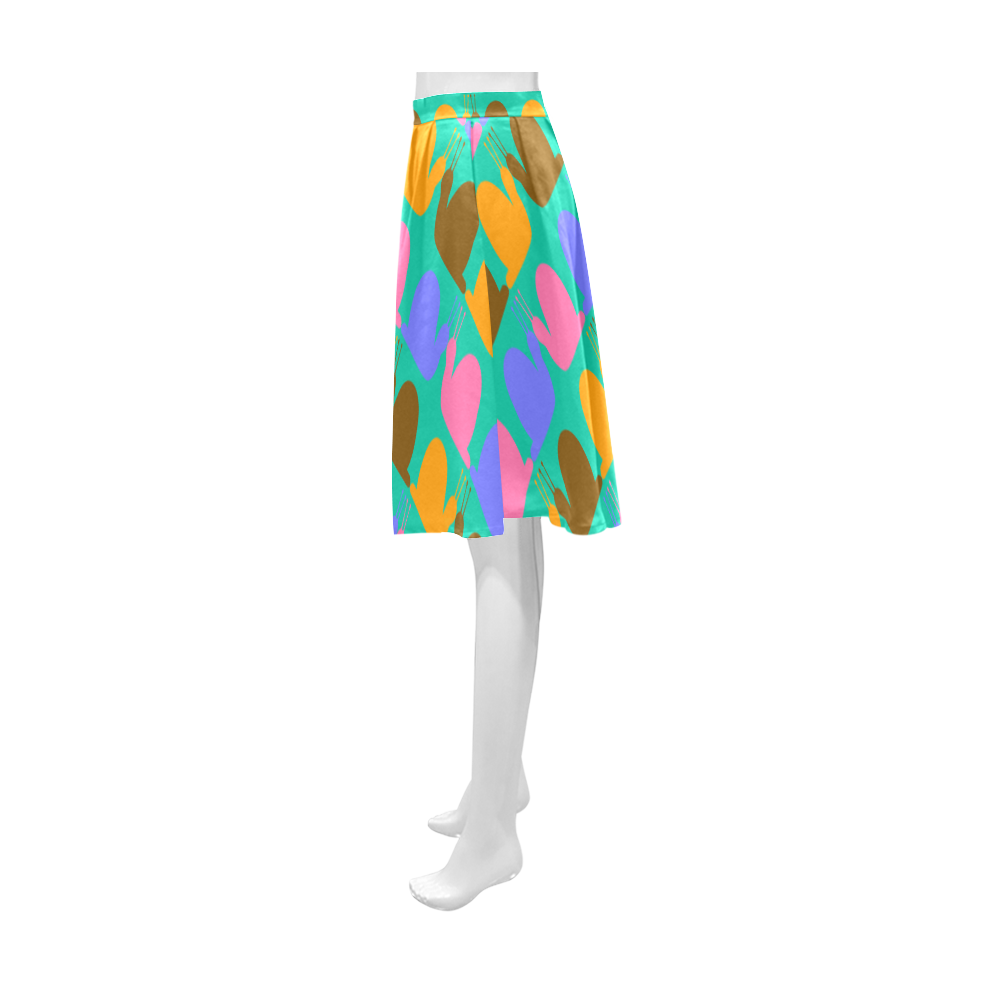 Whimsical Neon Snails Pattern Athena Women's Short Skirt (Model D15)