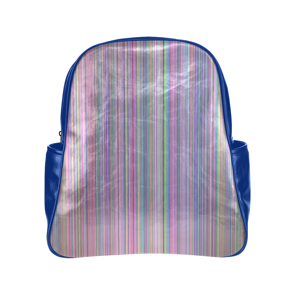 Broken Flat Screen TV Rainbow Stripe Multi-Pockets Backpack (Model 1636)