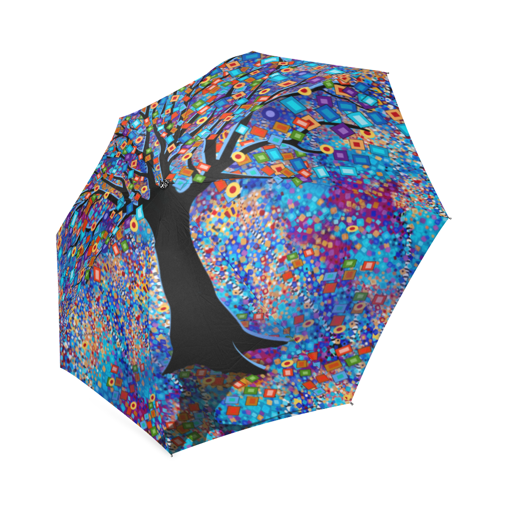 Colorful Tree of Life Art Print Pattern Foldable Umbrella (Model U01)