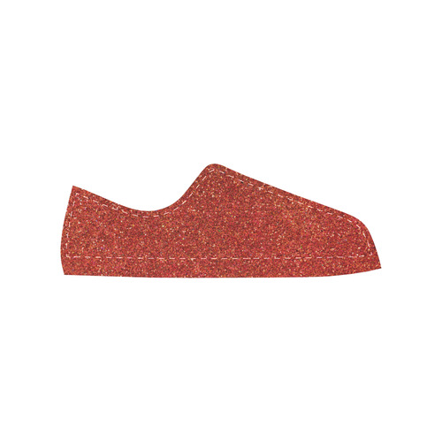 Sparkles Red Glitter Canvas Women's Shoes/Large Size (Model 018)