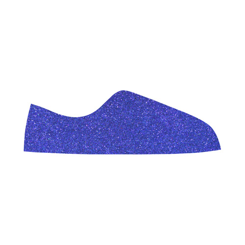 Sparkles  Blue Glitter Women's Canvas Zipper Shoes/Large Size (Model 001)
