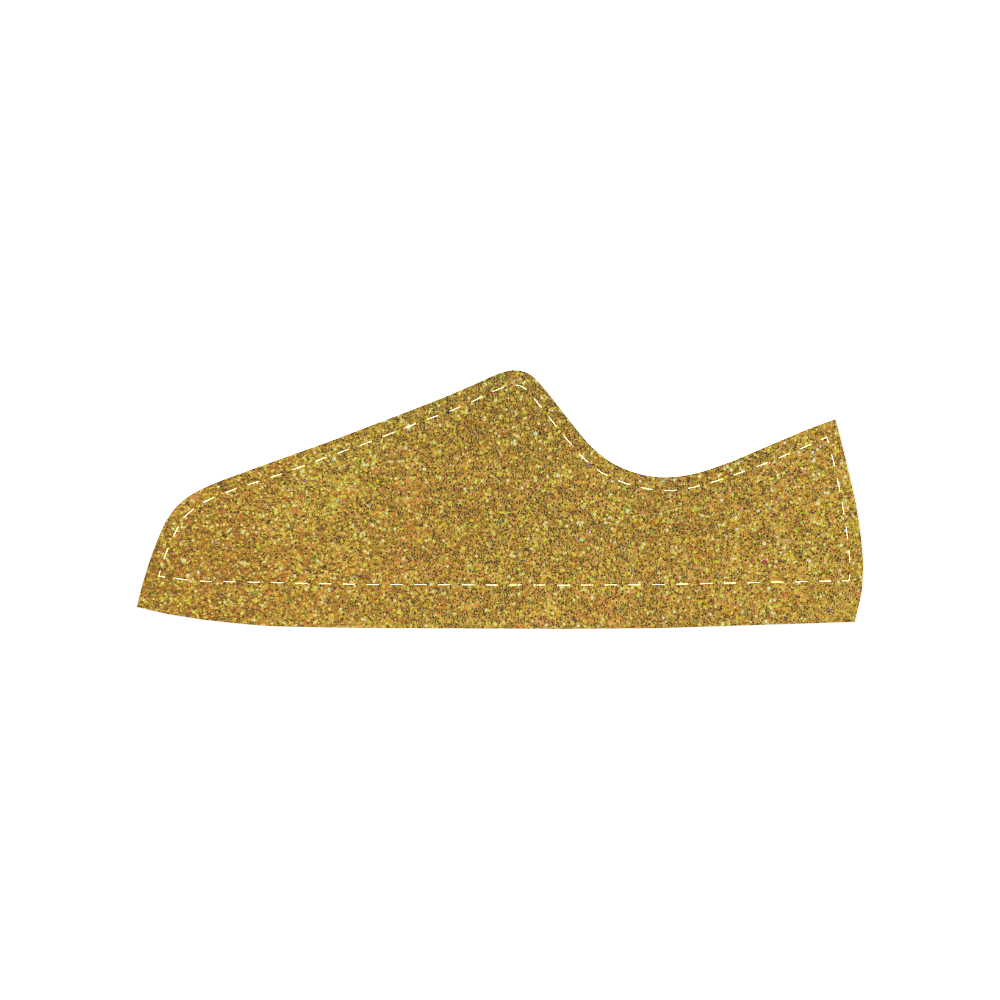 Sparkles Yellow Glitter Canvas Women's Shoes/Large Size (Model 018)