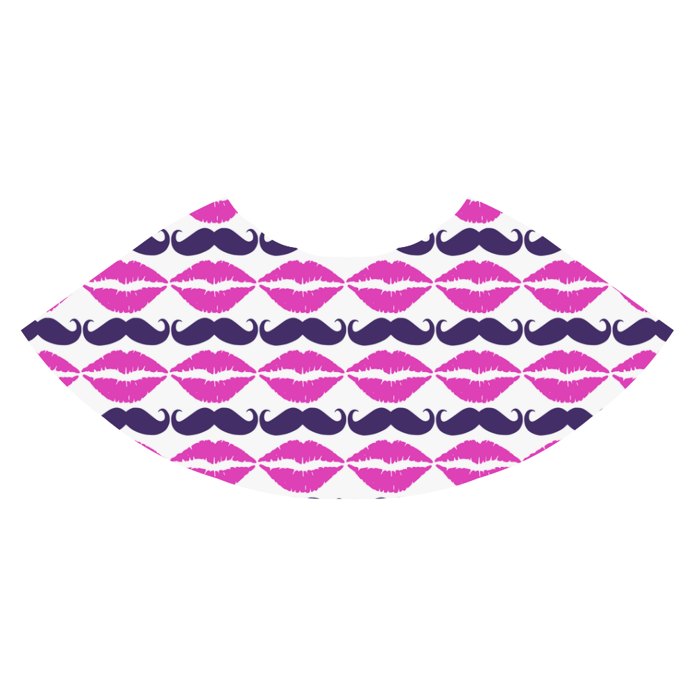 Hot Pink Hipster Mustache and Lips Athena Women's Short Skirt (Model D15)