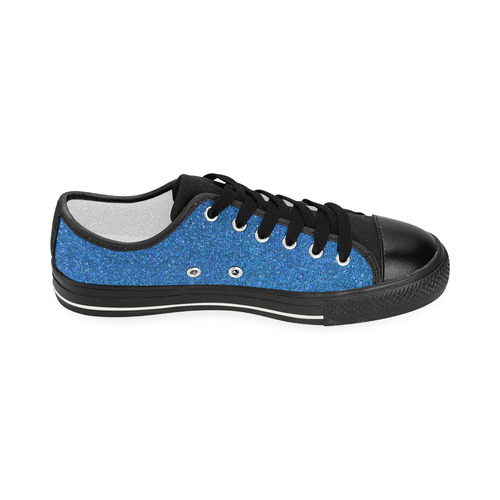 Sparkles Light Blue Glitter Women's Classic Canvas Shoes (Model 018)