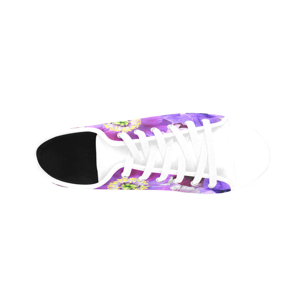 Purple flowers_ Gloria Sanchez1 Aquila Microfiber Leather Women's Shoes/Large Size (Model 031)