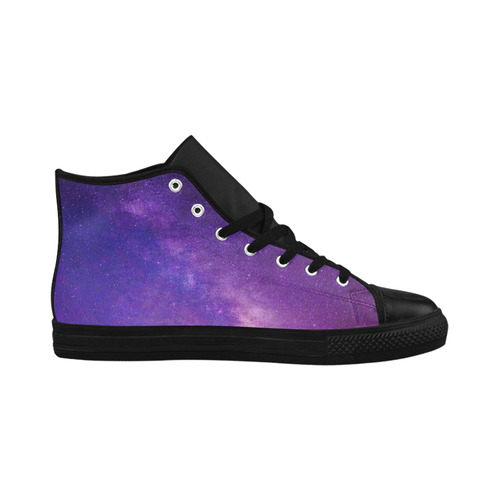Purple Blue Starry Night Sky Aquila High Top Microfiber Leather Women's Shoes/Large Size (Model 032)