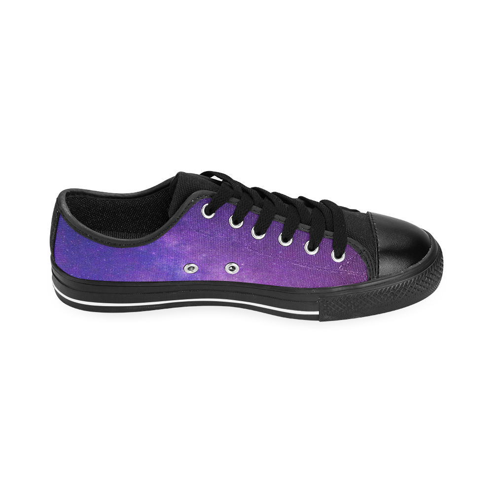Purple Blue Starry Night Sky Men's Classic Canvas Shoes/Large Size (Model 018)