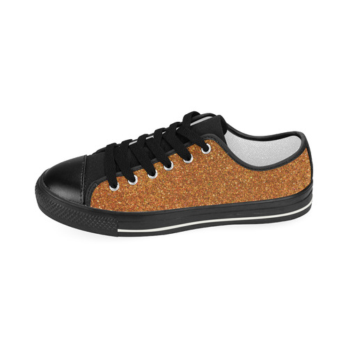Sparkles Gold Glitter Women's Classic Canvas Shoes (Model 018)