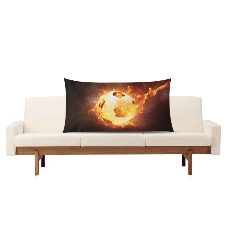 SPORT Football Soccer, Ball under Fire Rectangle Pillow Case 20"x36"(Twin Sides)