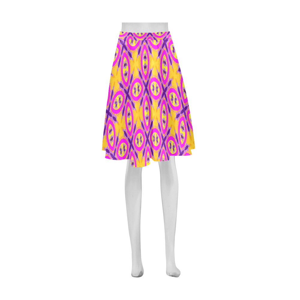 Chic Pink Pattern Athena Women's Short Skirt (Model D15)