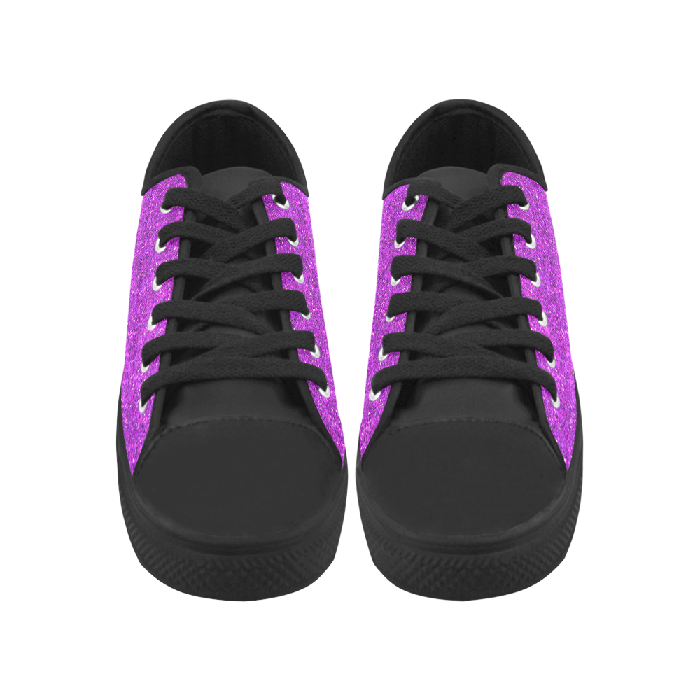 Sparkles Purple Glitter Aquila Microfiber Leather Women's Shoes/Large Size (Model 031)